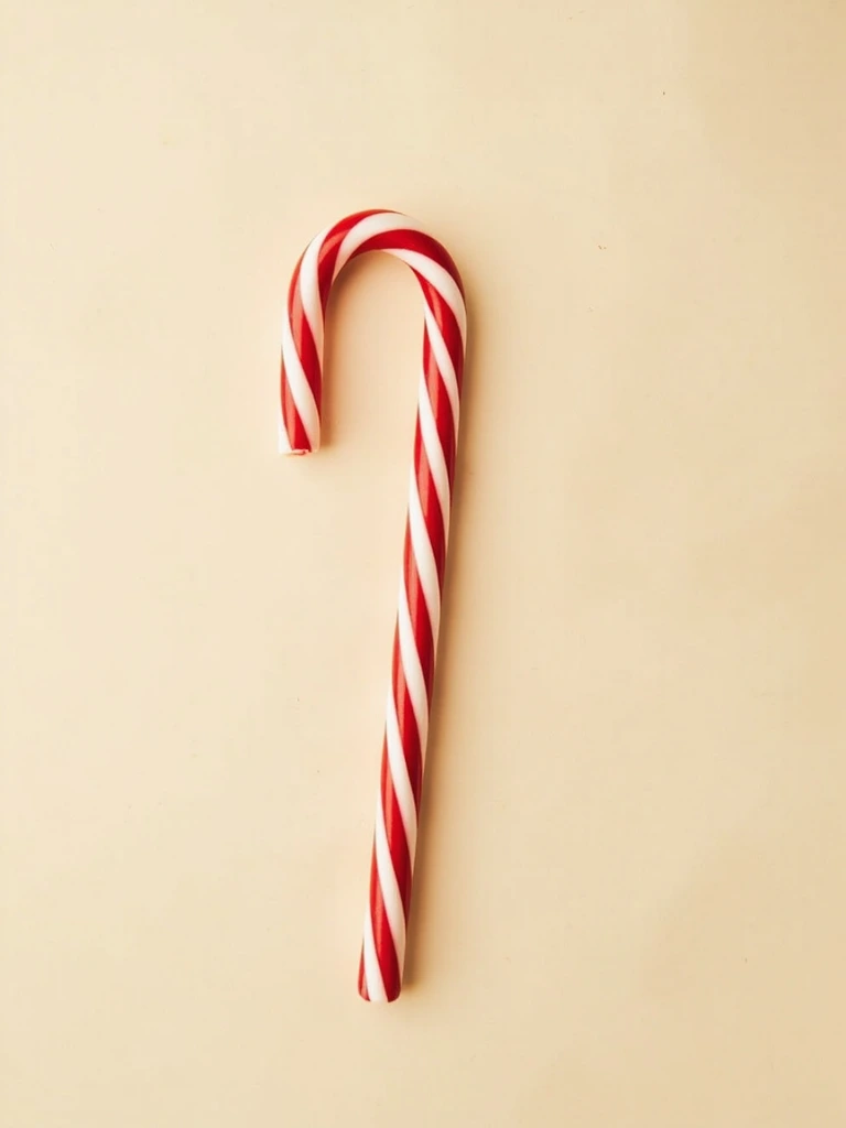 Classic red-and-white striped peppermint candy cane