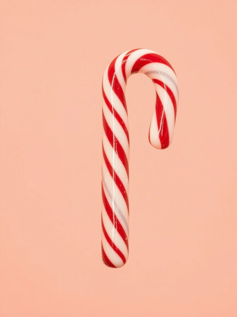 Bold red-and-white striped candy cane with extra-wide stripes